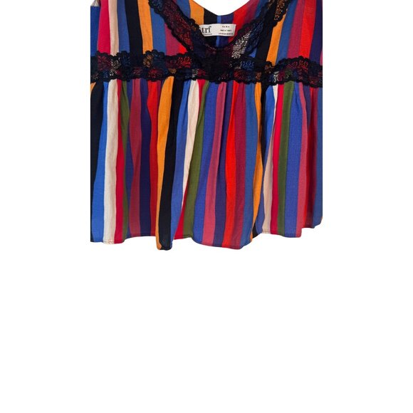 ZARA TRF Multicolor Striped Sleeveless Camisole With Black Lace Detail - Picture 11 of 15